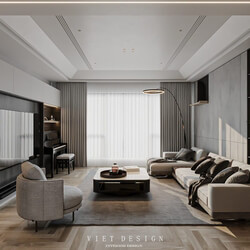  Living Room - Kitchen Interior Model by Hoa Tran 