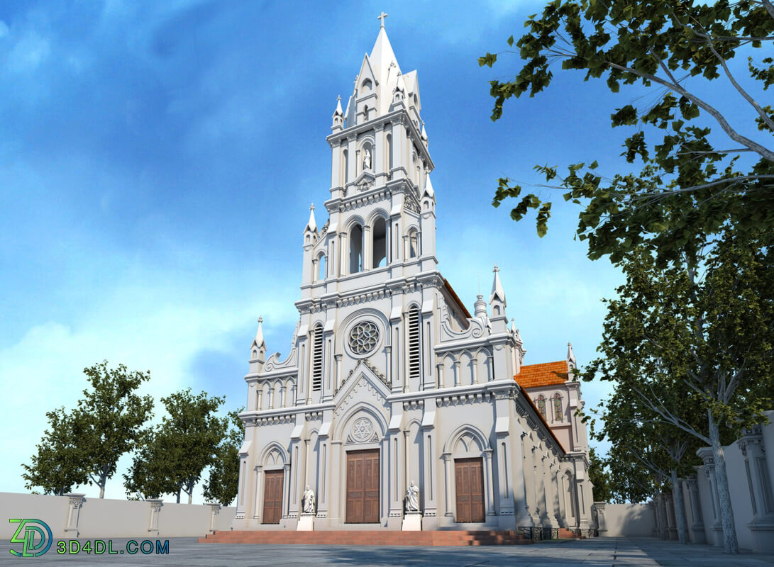 3D Exterior Church Scene File 3dsmax By DangDuc 