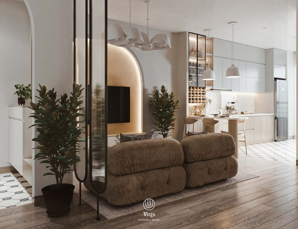  Living Room- Kitchen Interior by Yen
