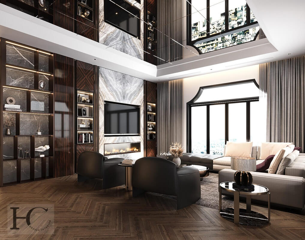 13192. 3D Living Room - Kitchen Interior Model Download by Nguyen Huu Cong
