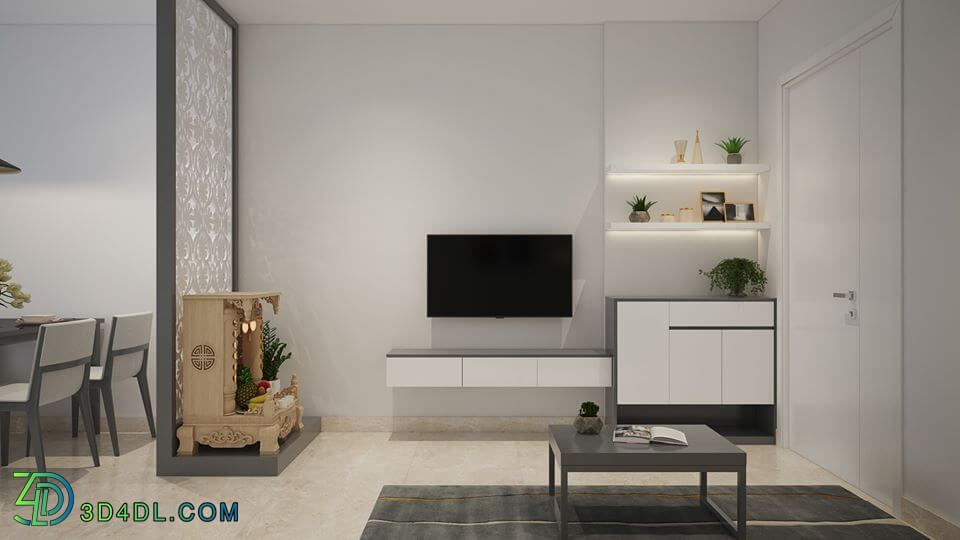 3D Interior Apartment 56 Scene File 3dsmax By PhanUyen 