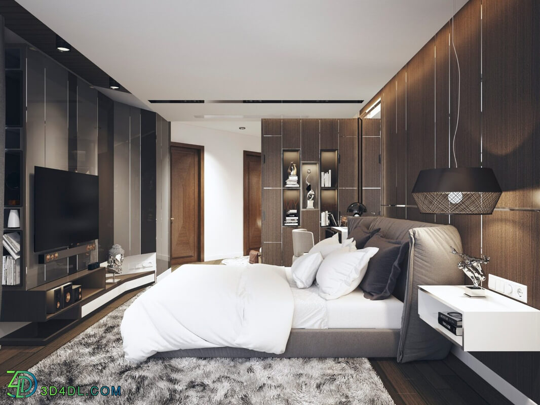 3D Interior Scenes File 3dsmax Model Bedroom 320 