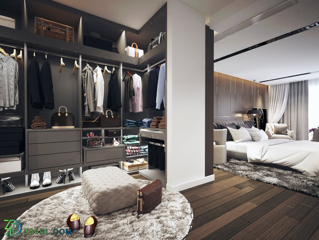 3D Interior Scenes File 3dsmax Model Bedroom 320 