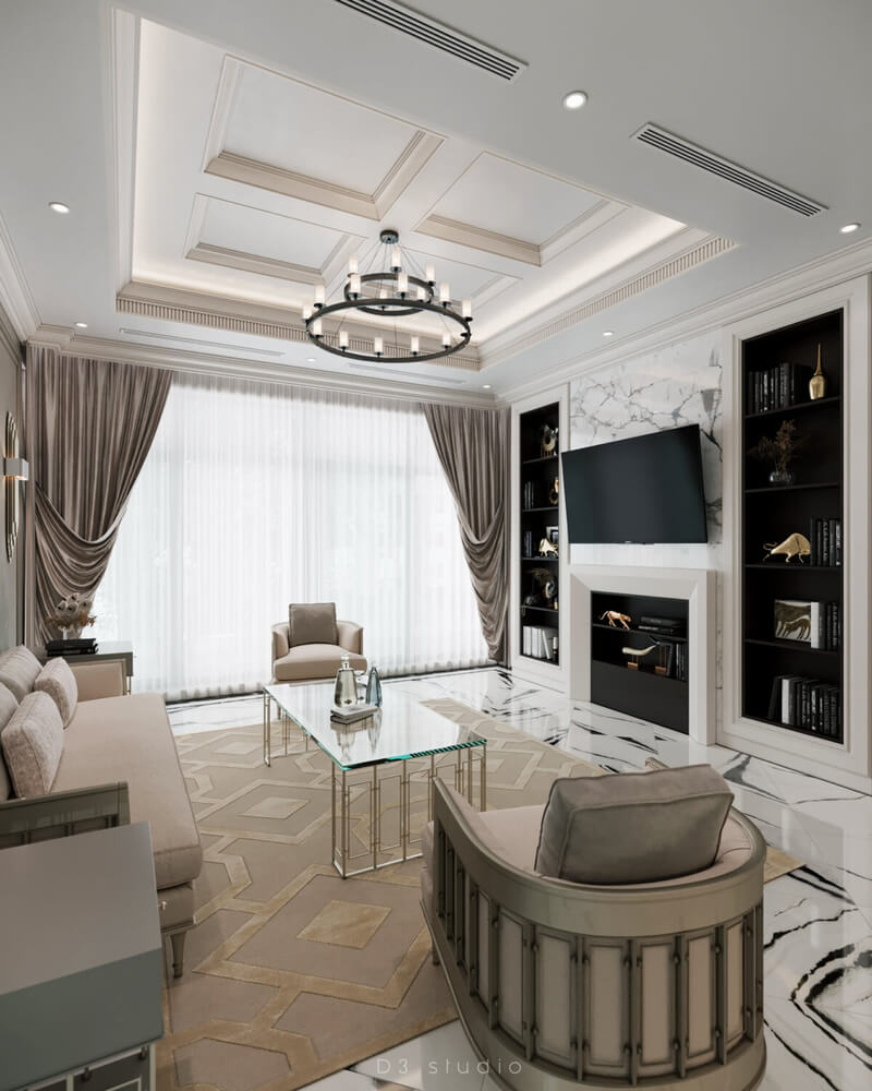  3D Interior Living room- kitchen by Duong Bui