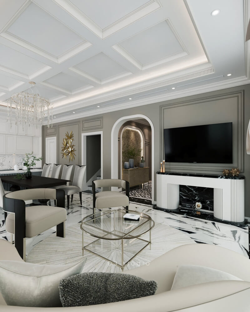  3D Interior Living room- kitchen by Duong Bui