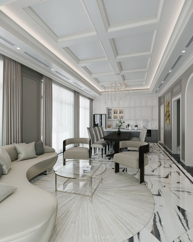  3D Interior Living room- kitchen by Duong Bui