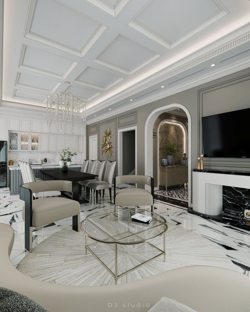  3D Interior Living room- kitchen by Duong Bui