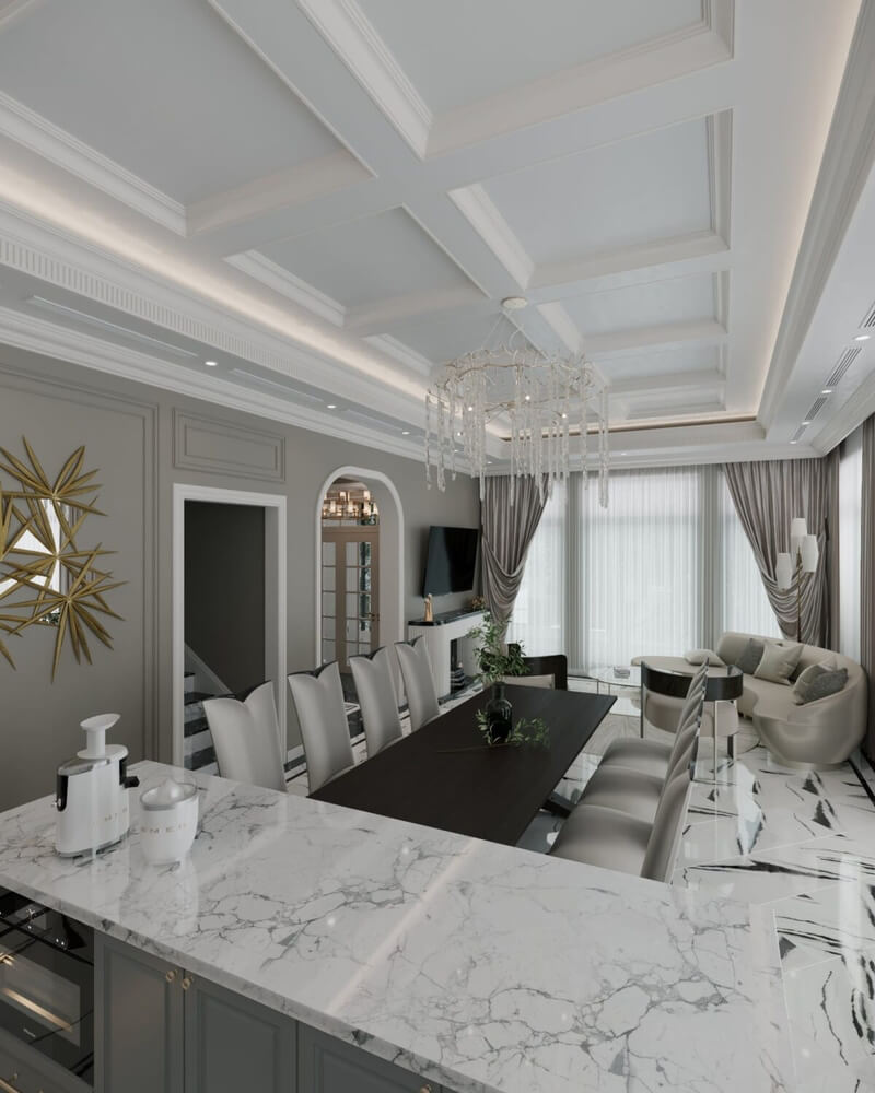  3D Interior Living room- kitchen by Duong Bui