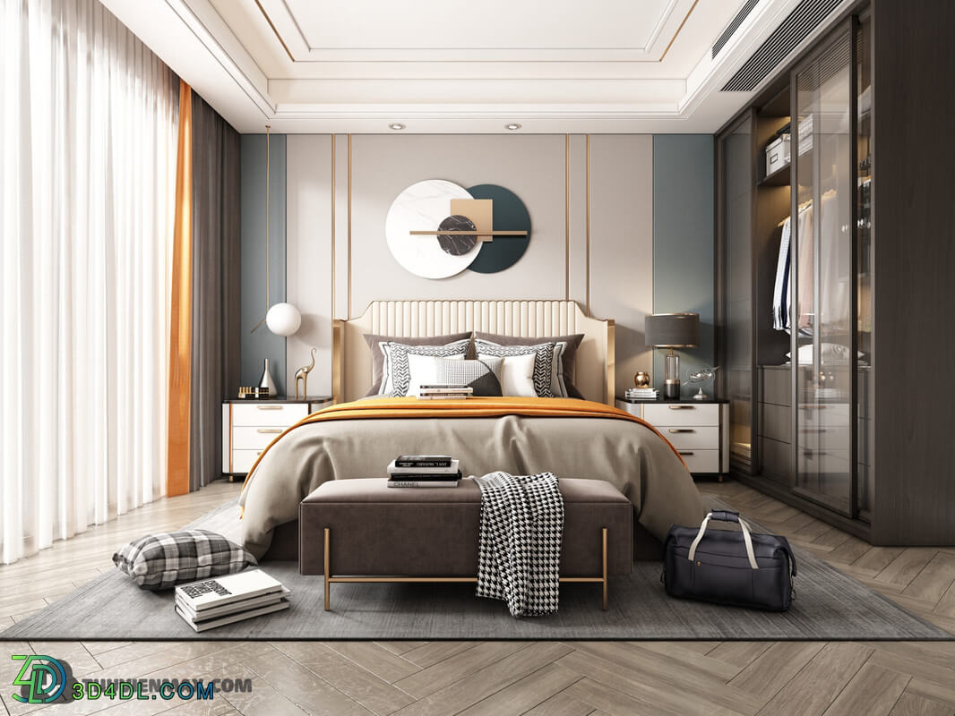 3D Interior Scenes File 3dsmax Model Bedroom 232 By HuyHieuLee