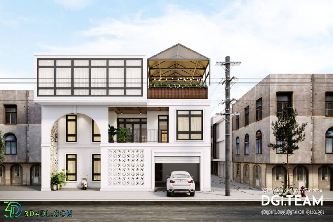 3D Exterior House Scene File 3dsmax By DinhXuanGiang