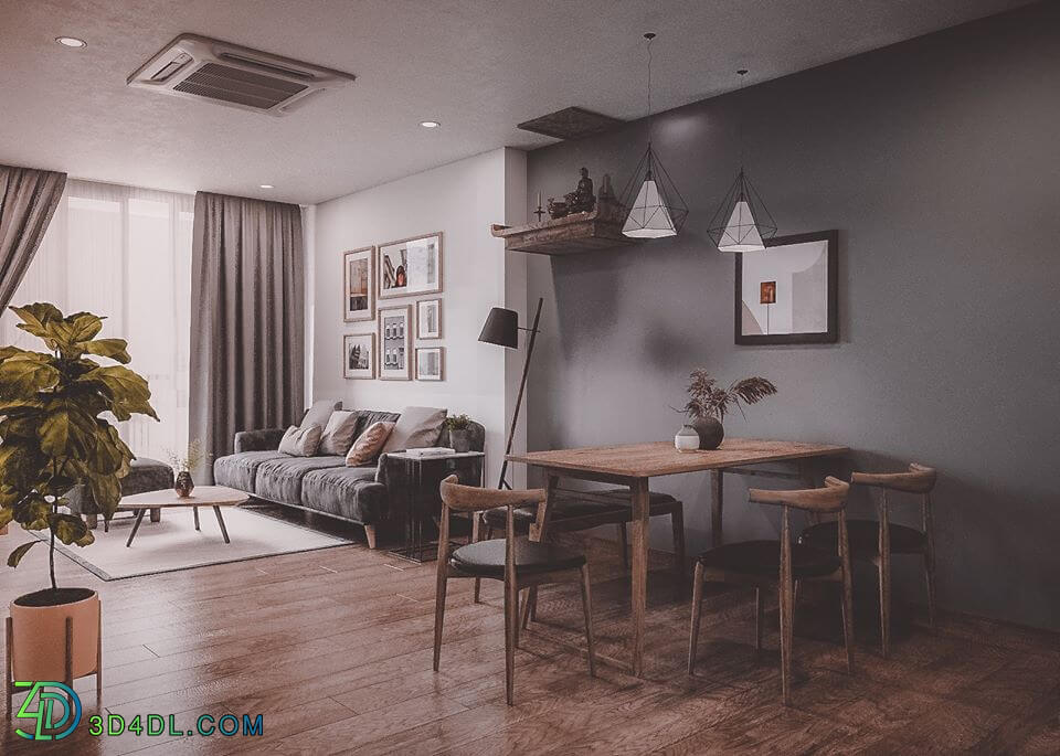 3D Interior Scenes File 3dsmax Model Apartment Livingroom 283 By NguyenDuc