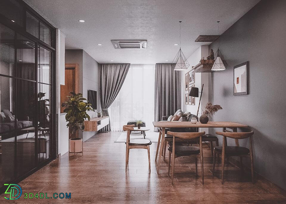 3D Interior Scenes File 3dsmax Model Apartment Livingroom 283 By NguyenDuc