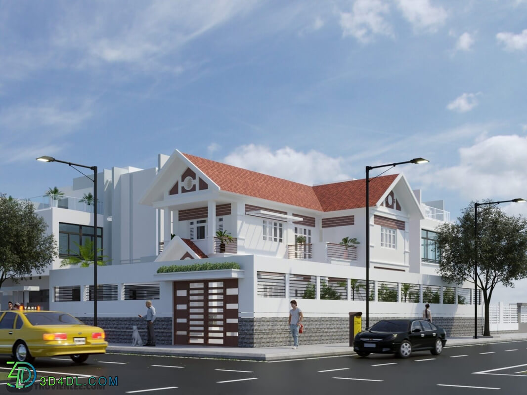 3D Exterior Villa Scene File 3dsmax By Viet Long Lee 2 