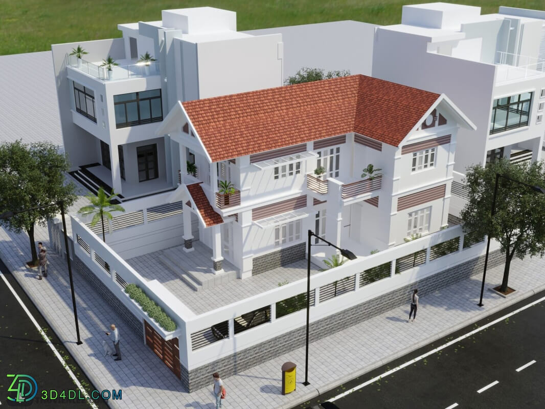 3D Exterior Villa Scene File 3dsmax By Viet Long Lee 2 