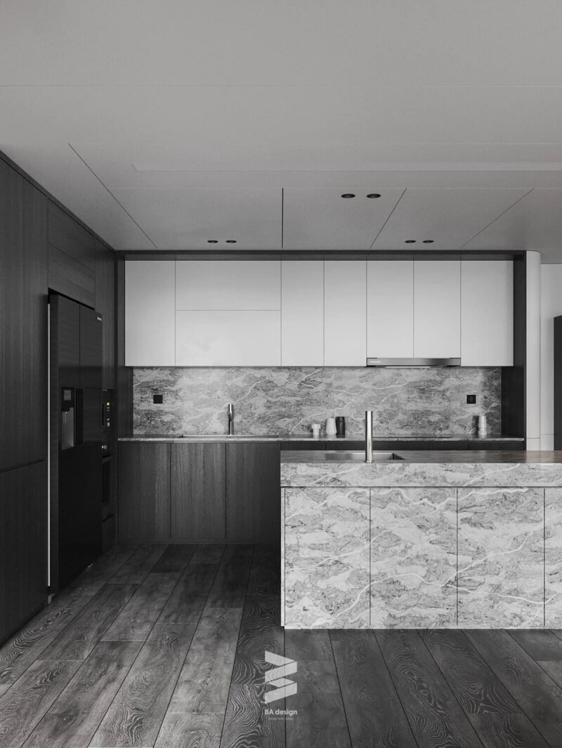  Living Room- Kitchen Interior Model By Tu Dinh Huong