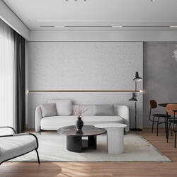  3D Interior Living Room- Kitchen by Huy Pham 