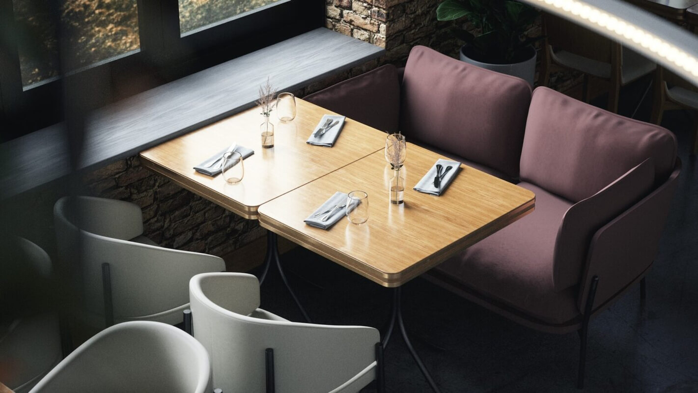  3D Industrial Restaurant Interior By Vo Minh Thi