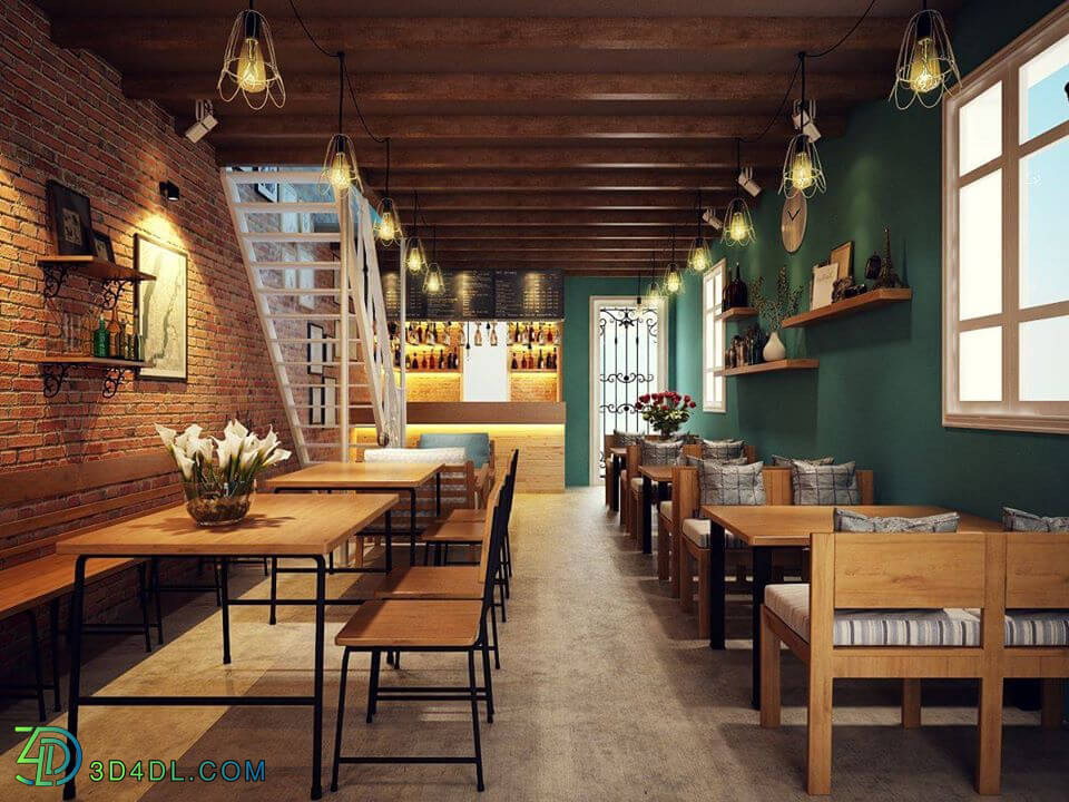 3D Model Interior Coffee 16 Scenes File 3dsmax By PeaHouse 