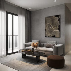  Living Room- Kitchen Interior Model By Bui Khong Bay 