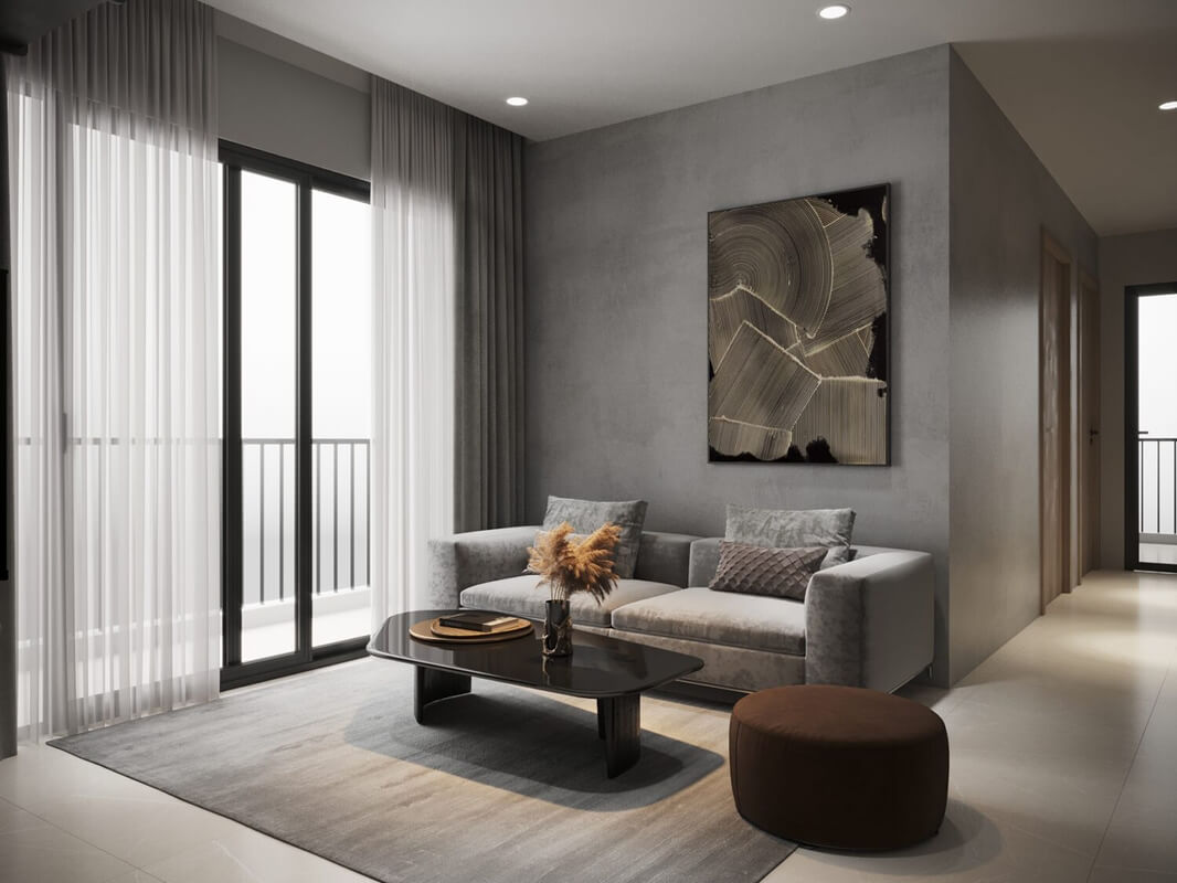  Living Room- Kitchen Interior Model By Bui Khong Bay