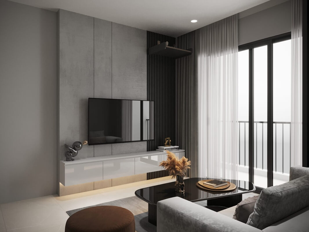  Living Room- Kitchen Interior Model By Bui Khong Bay