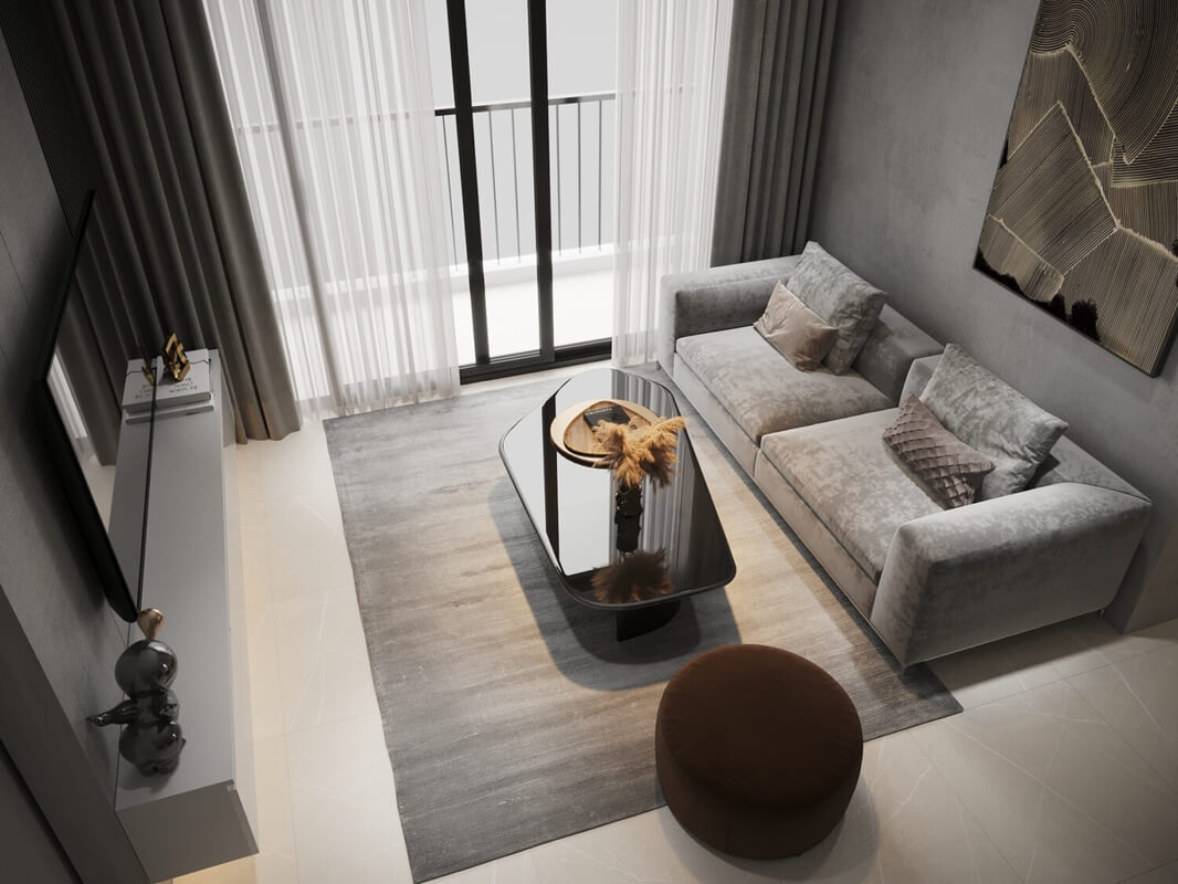  Living Room- Kitchen Interior Model By Bui Khong Bay