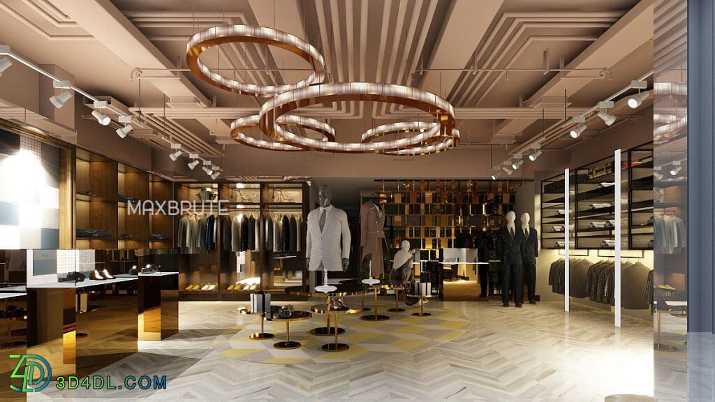 3D Model Interior Clothing Store Scenes File 3dsmax 