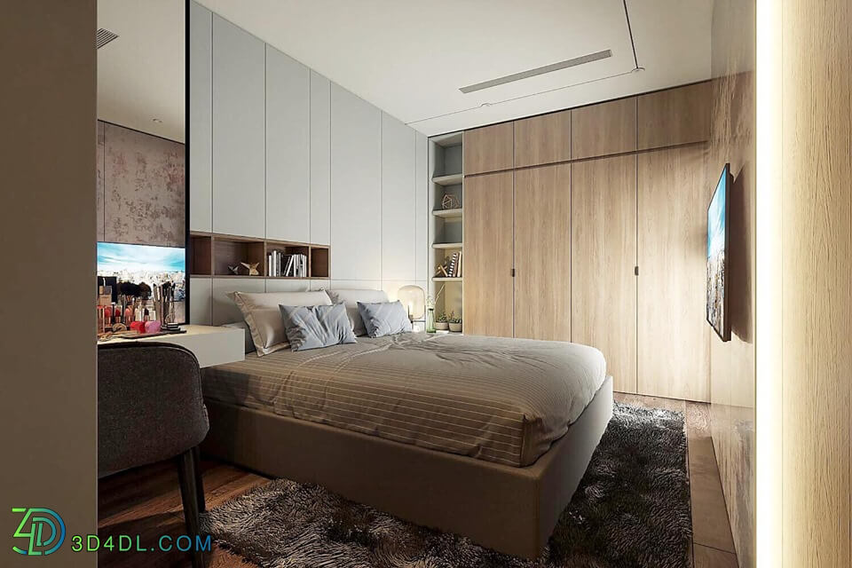 3D Interior Scene File 3dsmax Bedroom 166 By TuanPham 