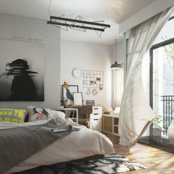 3D Interior Scenes File 3dsmax Model Bedroom 104 