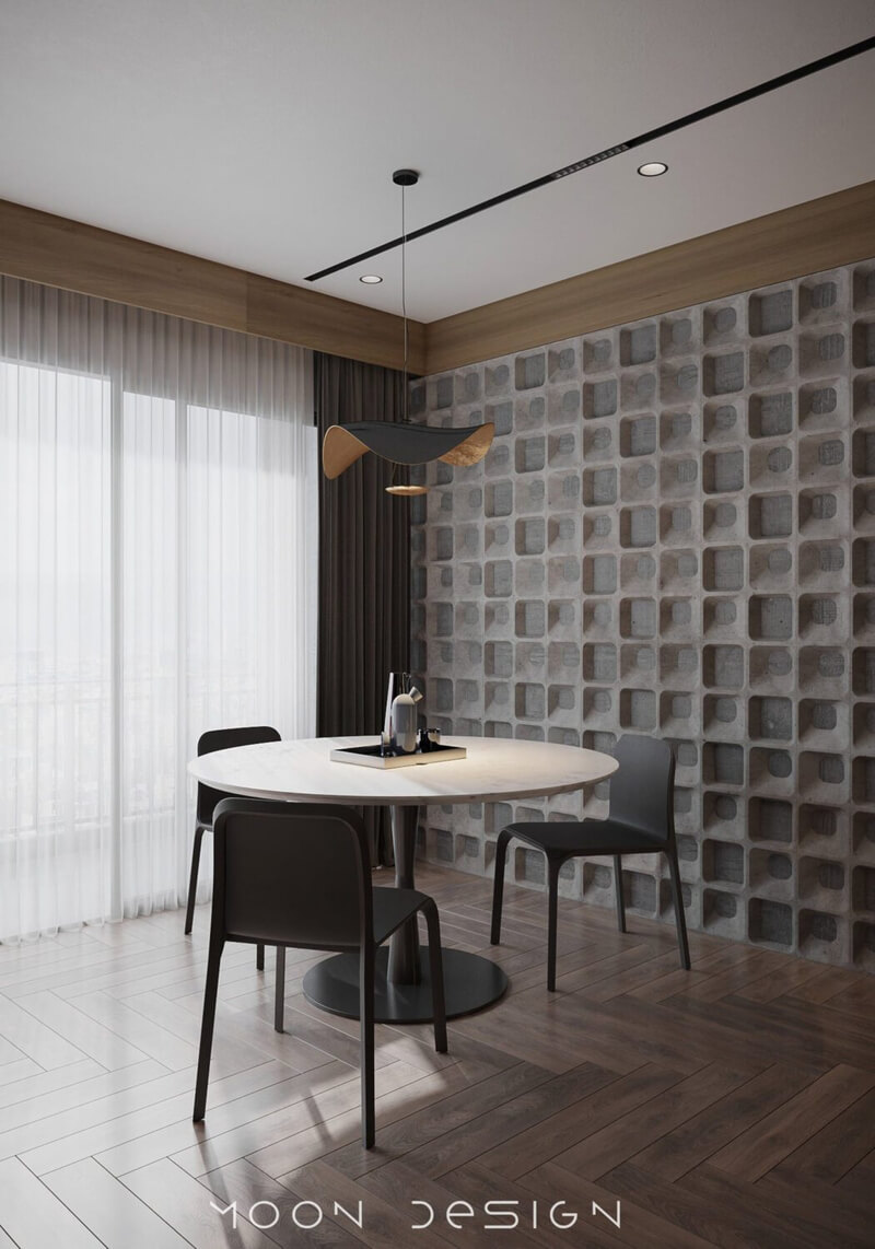  3D Living Room - Kitchen Interior By Dat Hip