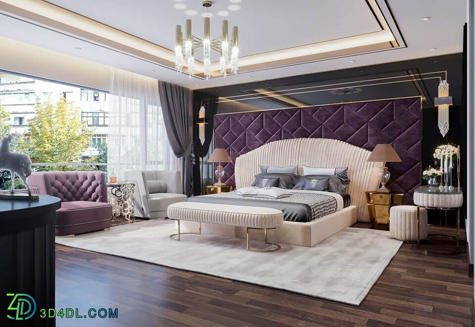 3D Interior Scenes File 3dsmax Model Bedroom 251 By HoangPhuong