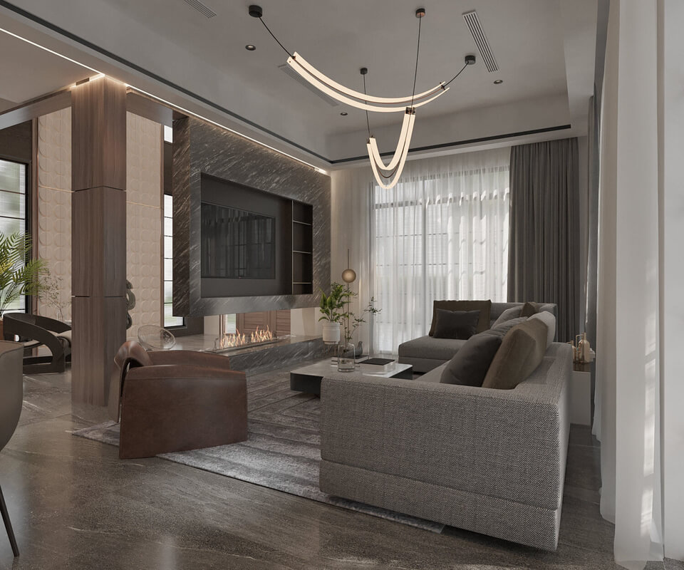  3D Interior Living Room - Kitchen by Dang Quynh