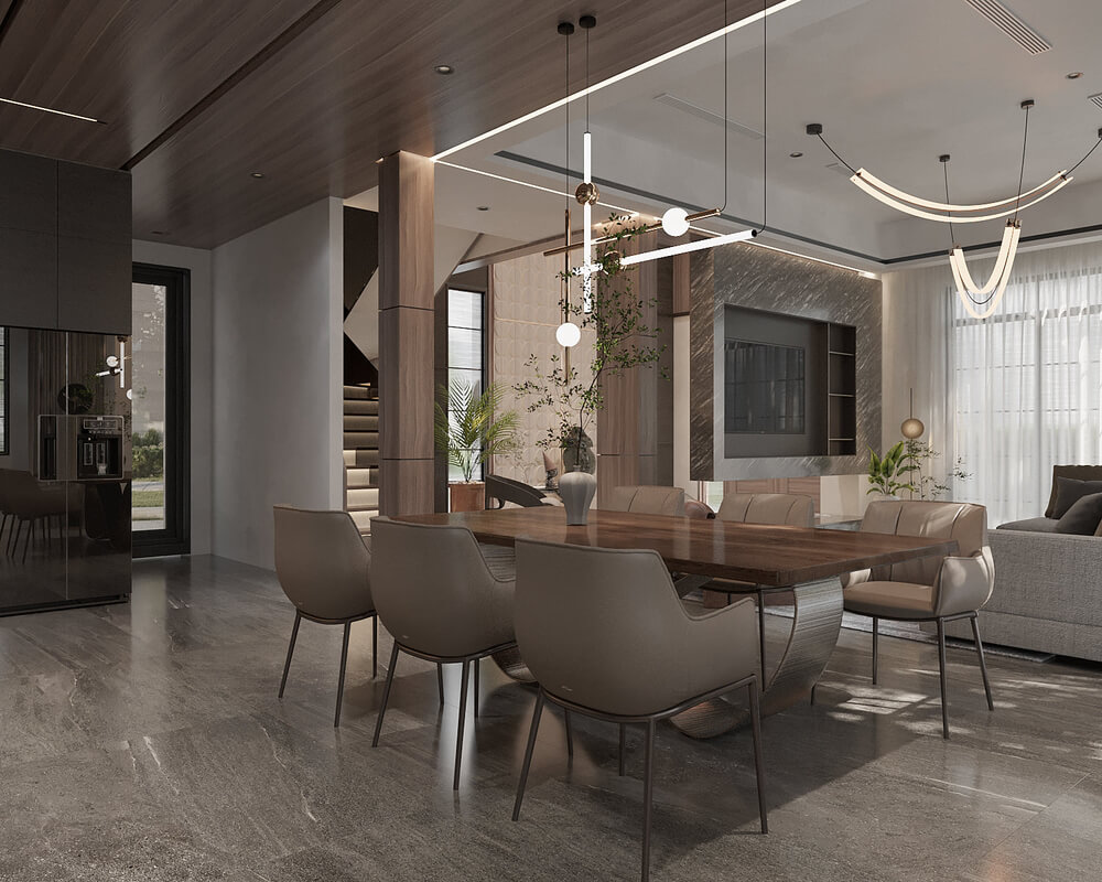  3D Interior Living Room - Kitchen by Dang Quynh