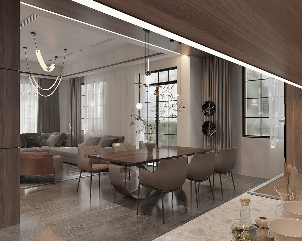  3D Interior Living Room - Kitchen by Dang Quynh