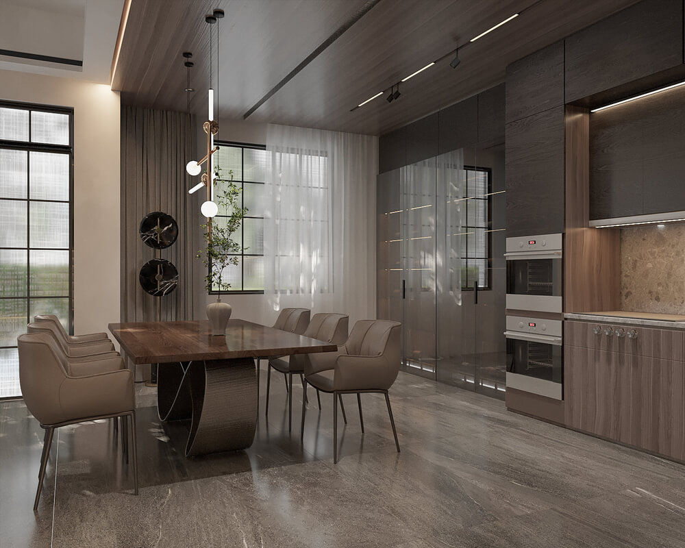  3D Interior Living Room - Kitchen by Dang Quynh