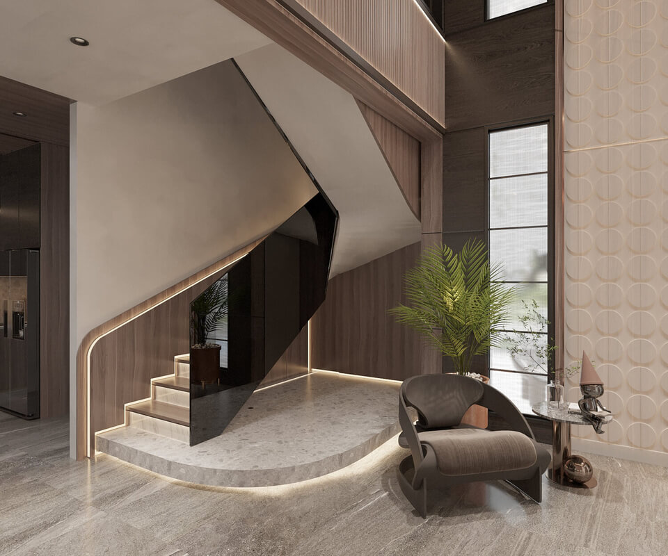  3D Interior Living Room - Kitchen by Dang Quynh