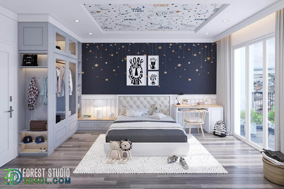 3D Interior Scenes File 3dsmax Model Bedroom boy 207 By NguyenHoangAnh