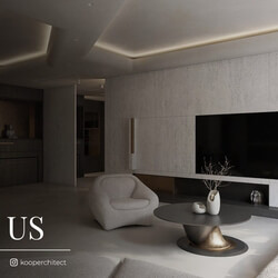  Living Room- Kitchen Interior Model By Nguyen Hanh Nhi 
