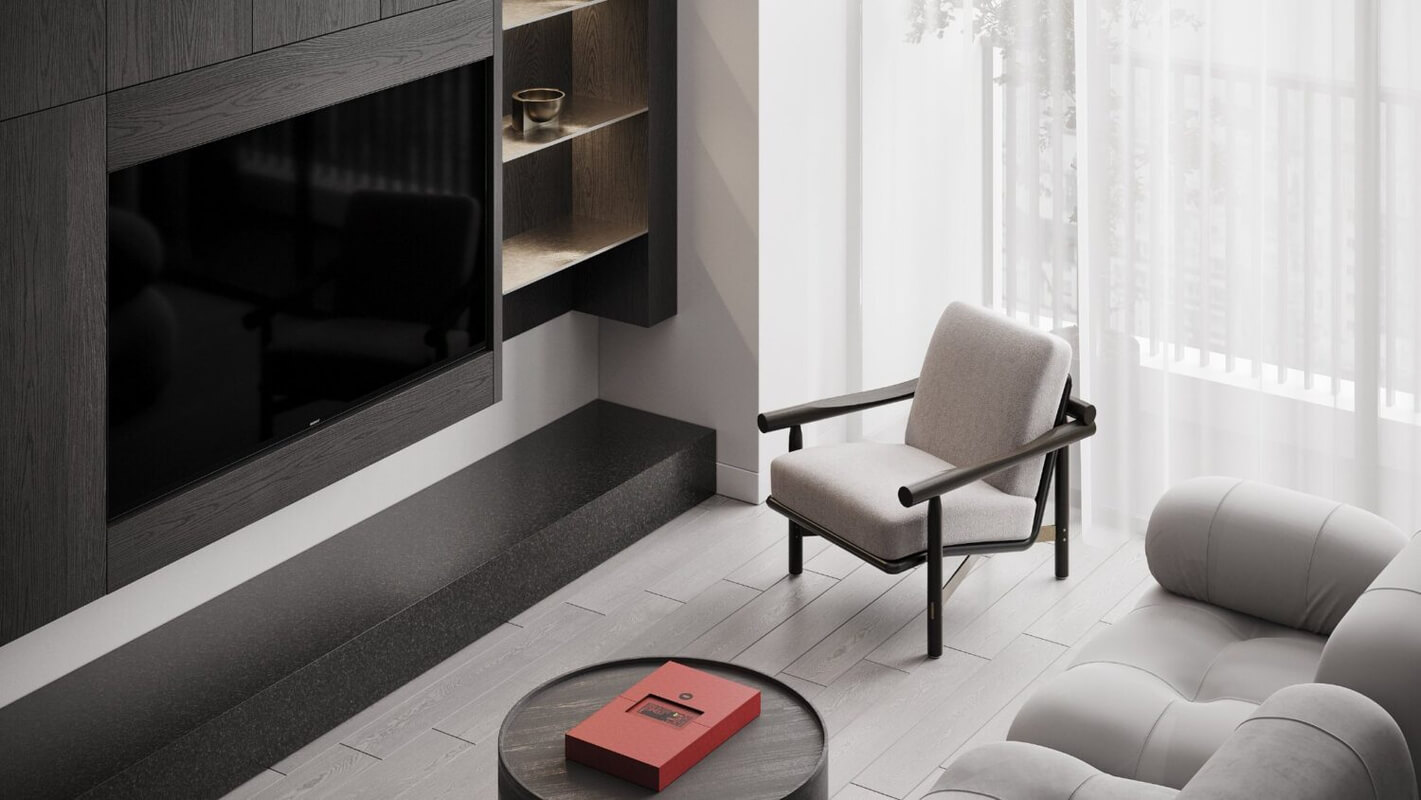  Living Room- Kitchen Interior Model By Nguyen Hanh Nhi