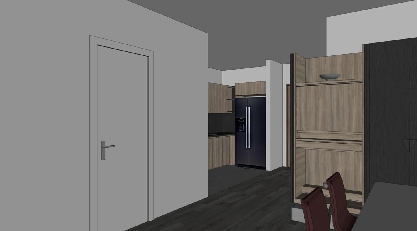  Living Room- Kitchen Interior Model By Nguyen Hanh Nhi
