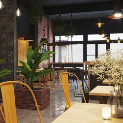 3D Model Interior Coffee 3 Scenes File 3dsmax by DoanHaiTrung  