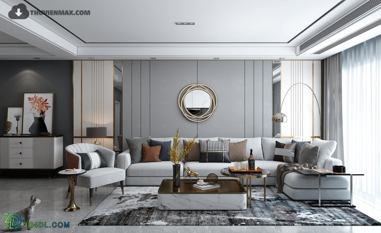 3D Interior Scene File 3dsmax Model Livingroom 339 By HuyHieuLee