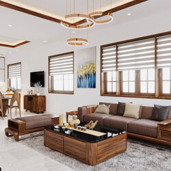  Living Room- Kitchen Interior by Mai Long 