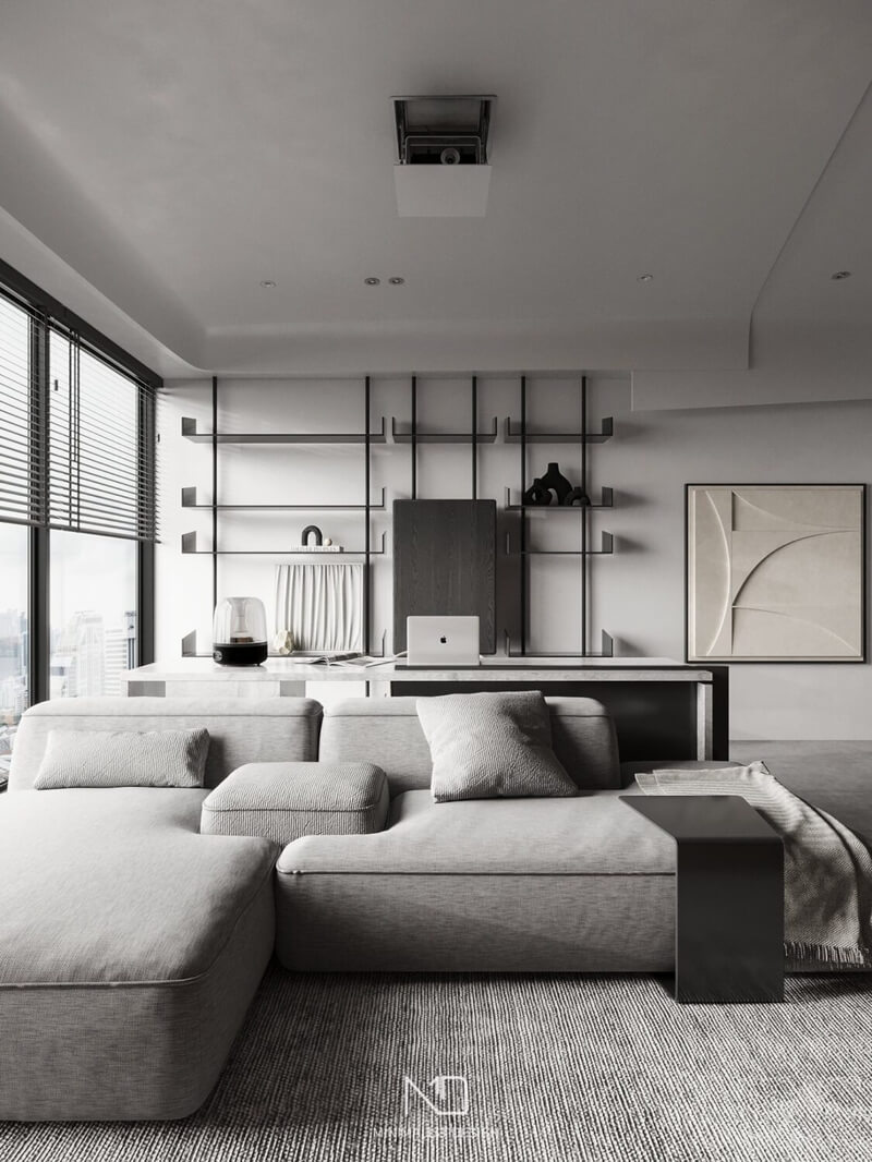  Living Room- Kitchen Interior Model By Tran Nghia
