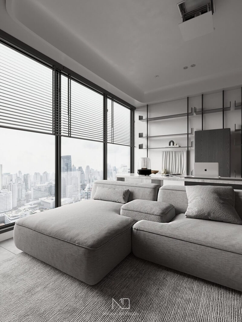  Living Room- Kitchen Interior Model By Tran Nghia