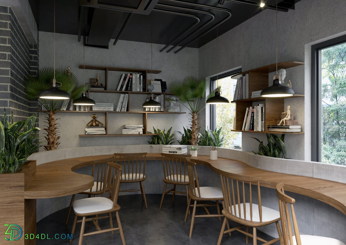 3D Model Interior Coffee 48 Scenes File 3dsmax By NguyenHa