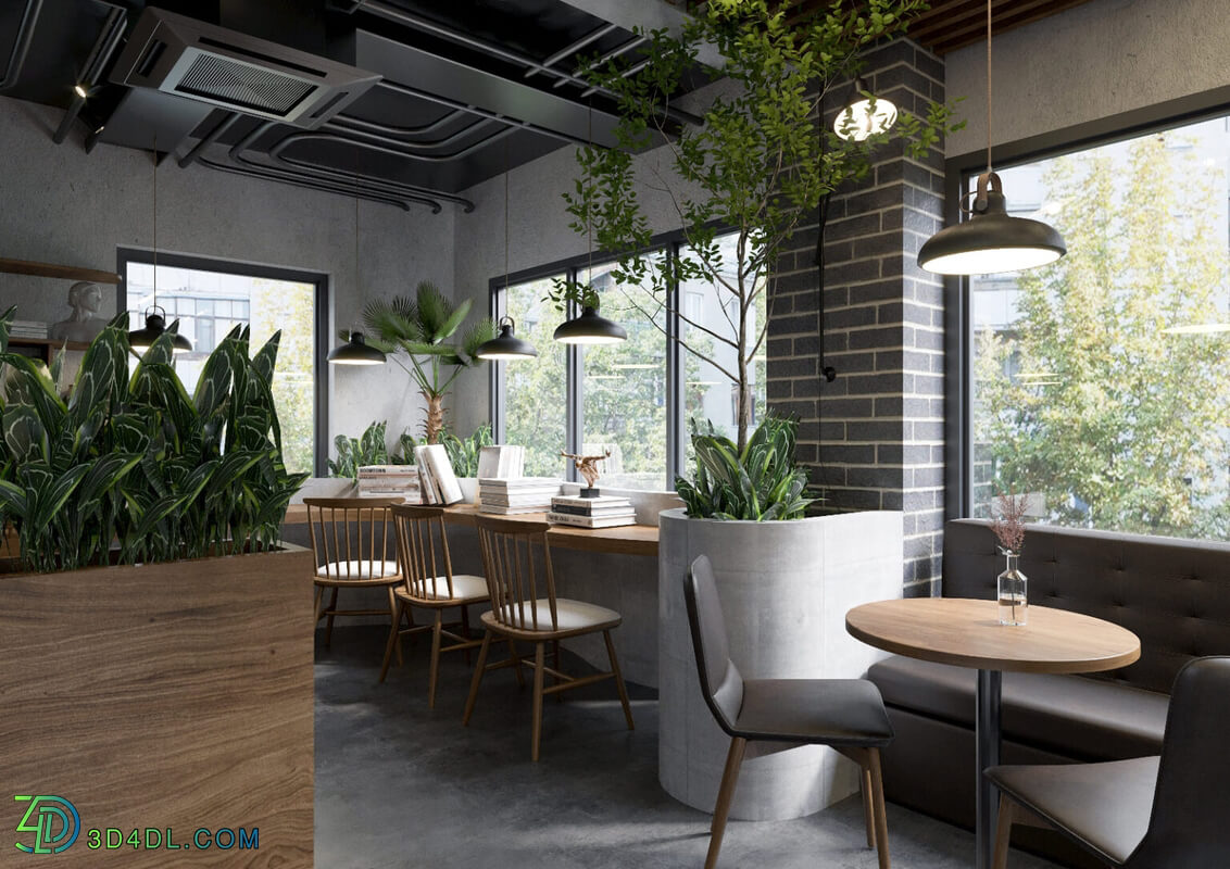 3D Model Interior Coffee 48 Scenes File 3dsmax By NguyenHa