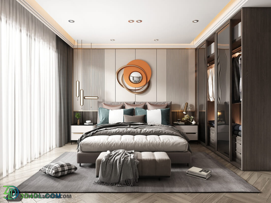 3D Interior Scenes File 3dsmax Model Bedroom 266 By HuyHieuLee