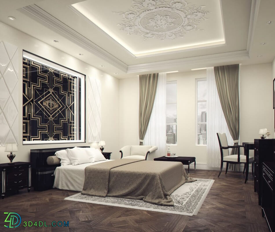 3D Interior Scenes File 3dsmax Model Bedroom 21