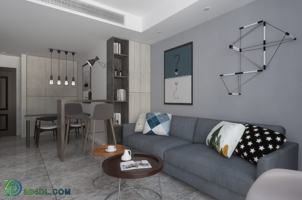 3D Interior Scenes File 3dsmax Model Living Room 231